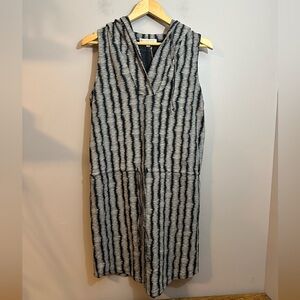 NWT Synergy Organic Clothing Derek Dress Black Tribal Stitch Size Small